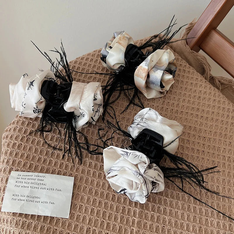 Ladies' Hair Claw Clips Featuring Chinese-style High-quality Versatile Hair Accessories For Girl Ribbons Bows Elegant Gentle
