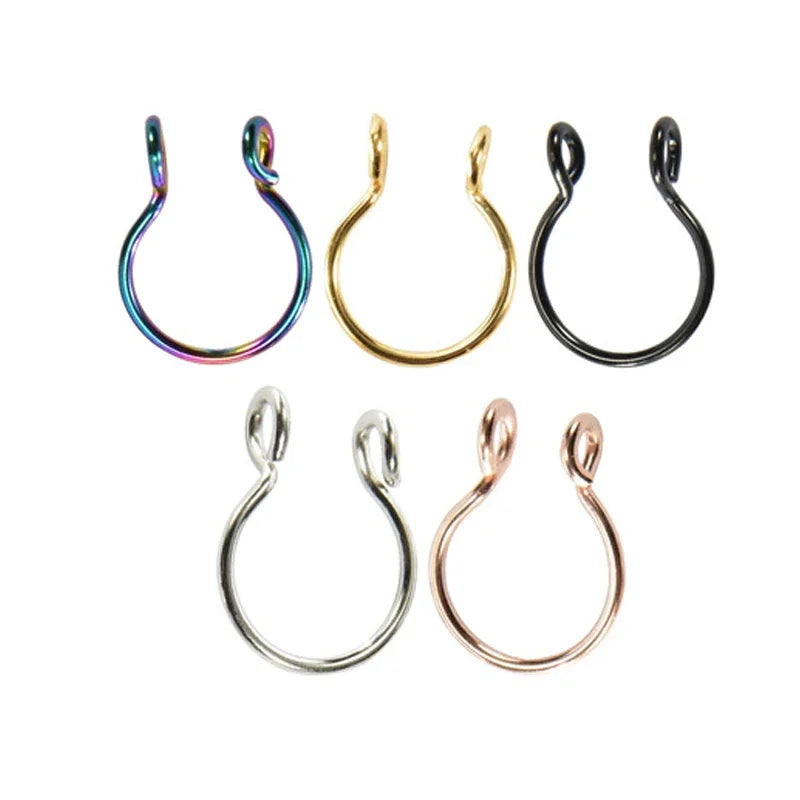 2 Sizes U Shaped Fake Nose Rings