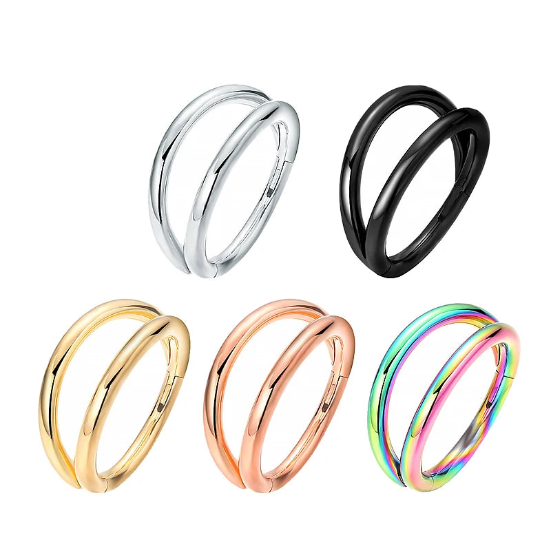 Nose Rings Hoops Double Septum Rings