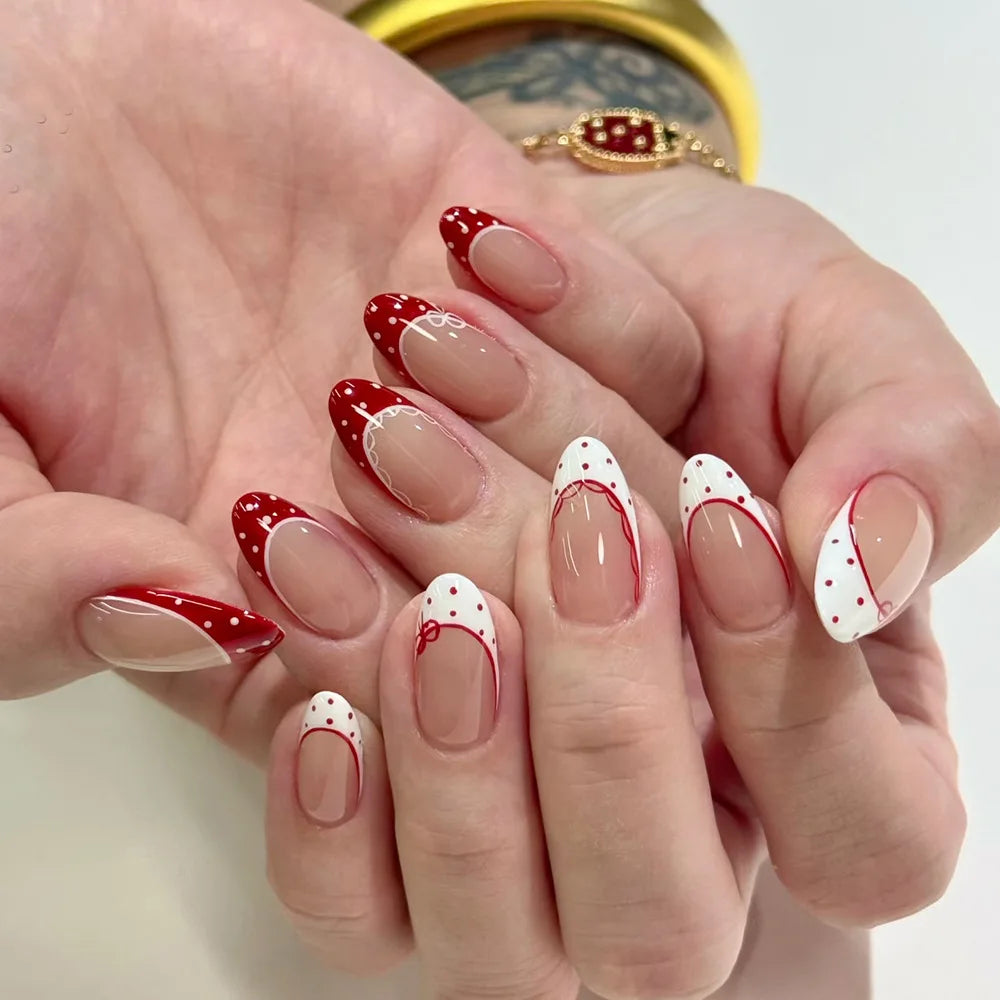 Gentle Nude Pink Press on Nails with 3D Flower