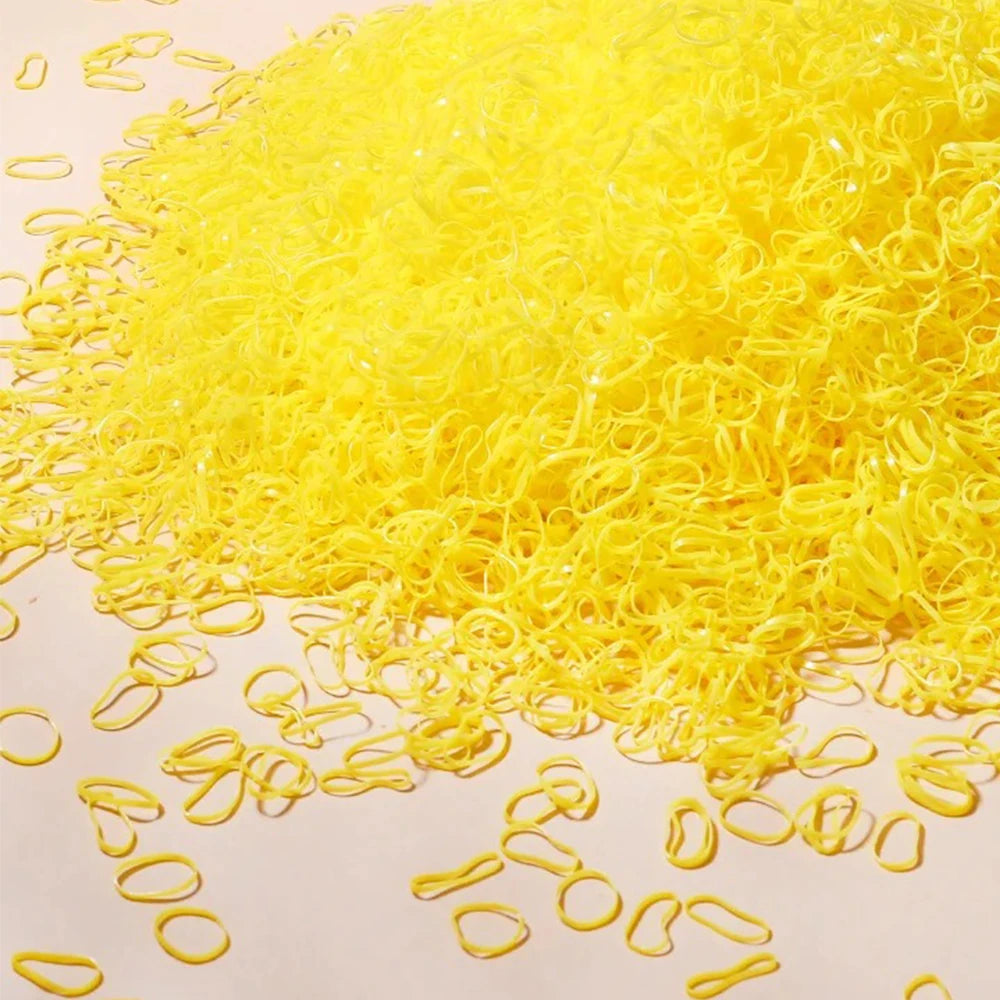500/1000/2000pcs Girls Colourful Rubber Hair Bands