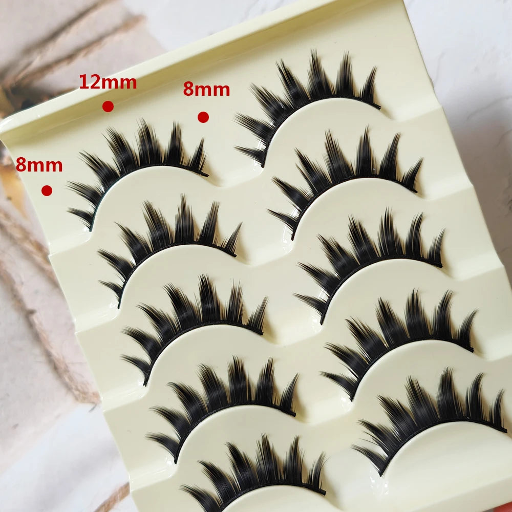 5 Paris Cat Eye False Eyelashes Long Thick Cosplay Fake Eye Lashes
