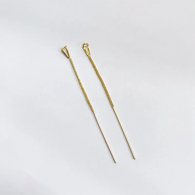 Drop Ear Line Long Hanging Earrings for Women Rose Gold
