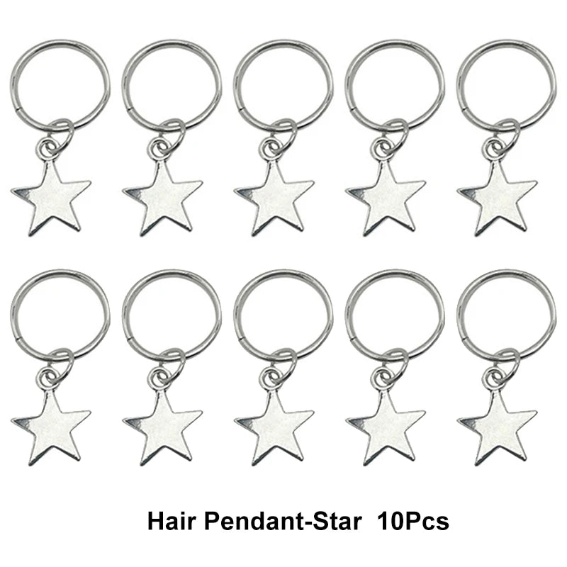 10-50Pcs 10-16mm Hair Rings Metal African Braid Dreadlocks Bead Hair