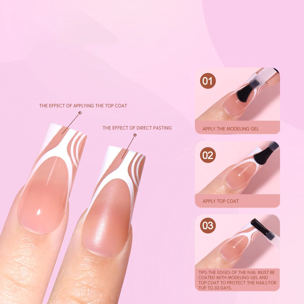 120pcs Medium Square French Press on Nail Brown Pink Base Colors Matte Fake Gel Nail Tips Fit Woman Girls Acrylic False Nails