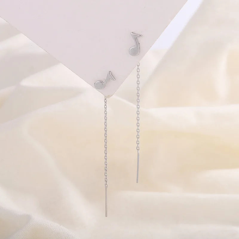 Drop Ear Line Long Hanging Earrings for Women Rose Gold
