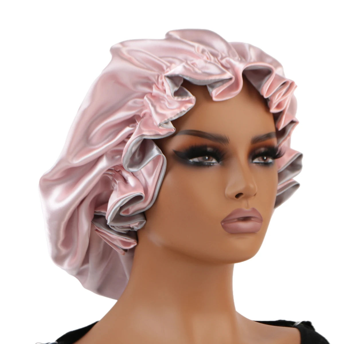 1pc Double Layer Laced edge satin bonnets