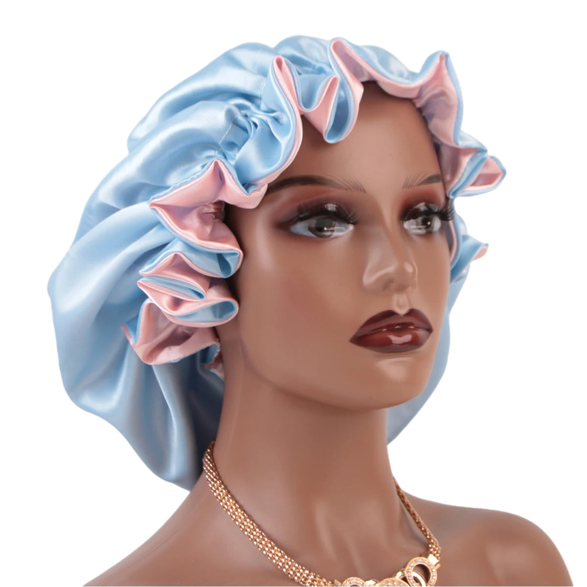 1pc Double Layer Laced edge satin bonnets