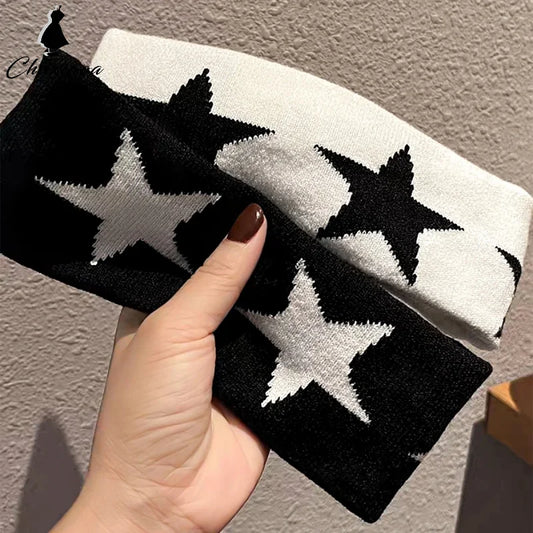 Star Embroidery Sports Headband for Running, Cycling, Yoga