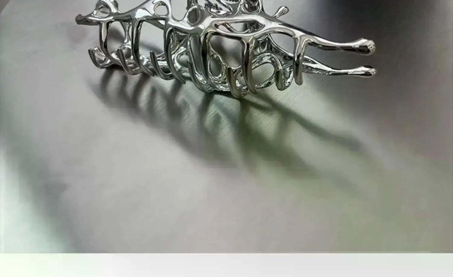 1/2PCS Geometric Claw Clips Women Large Metal Silver Color Korean Fashion Shark Hair Clips Grab Clamps Girls Hair Accessories
