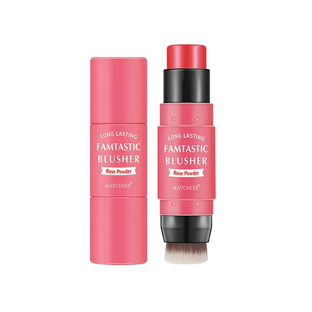 Blush Stick With Brush Double Head Blush Sticks Cream Blush Makeup For All Skin Tones 2 In 1 Double-head Blush And Lipstick