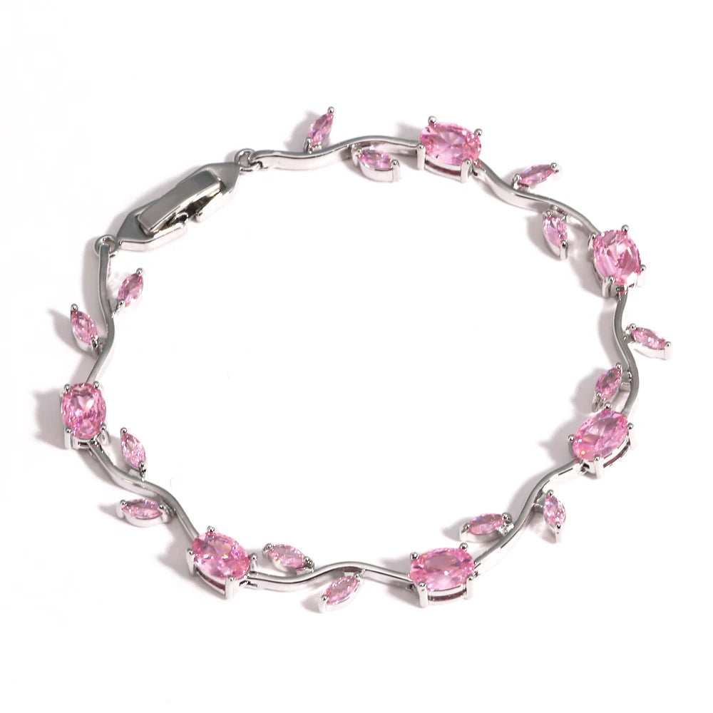 Luxury 16 Colors Sparkling Leaf Cubic Zirconia