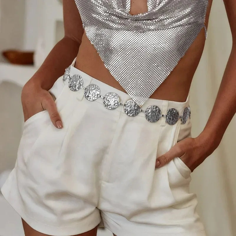 Women's Metal Waist Belt – Elegant Slim Style