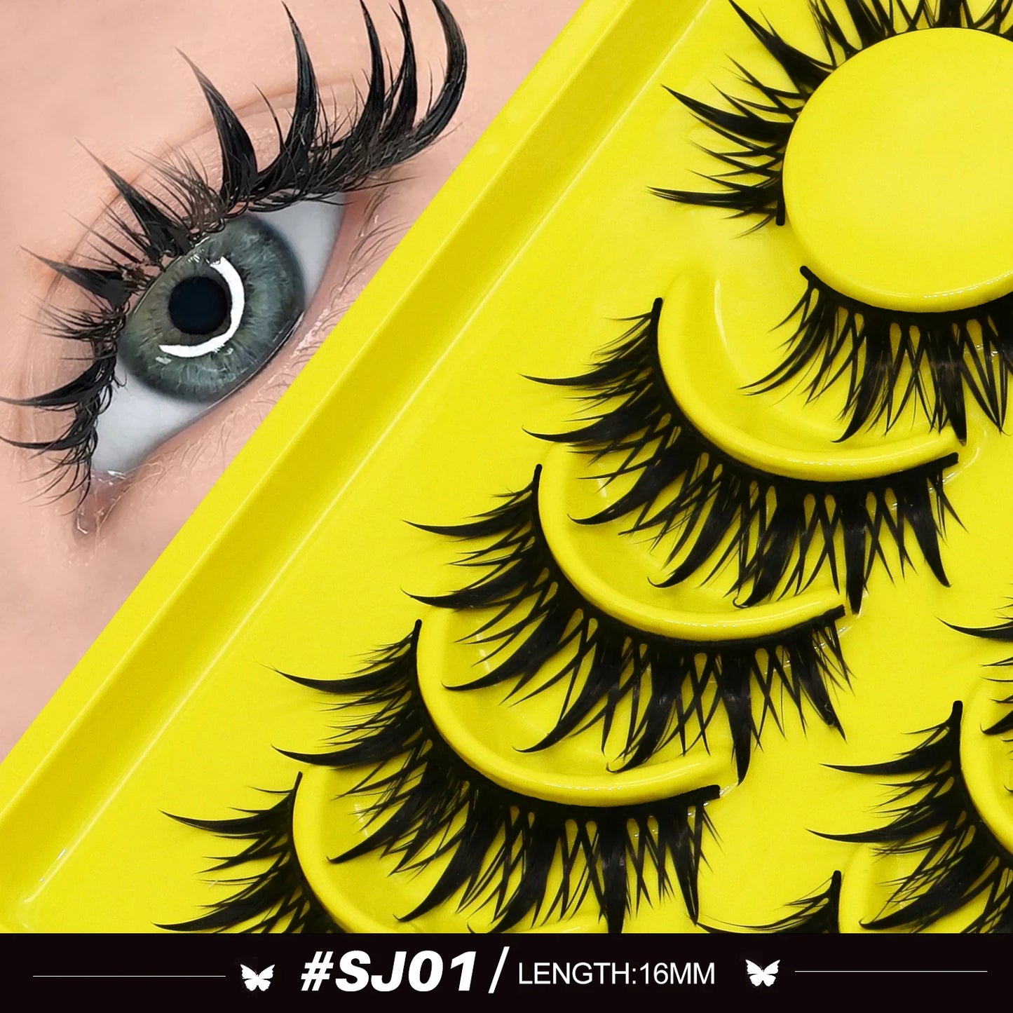 Lasvirey Cat Eye Lashes Manga Lashes Styles 3D Faux Mink Lashes