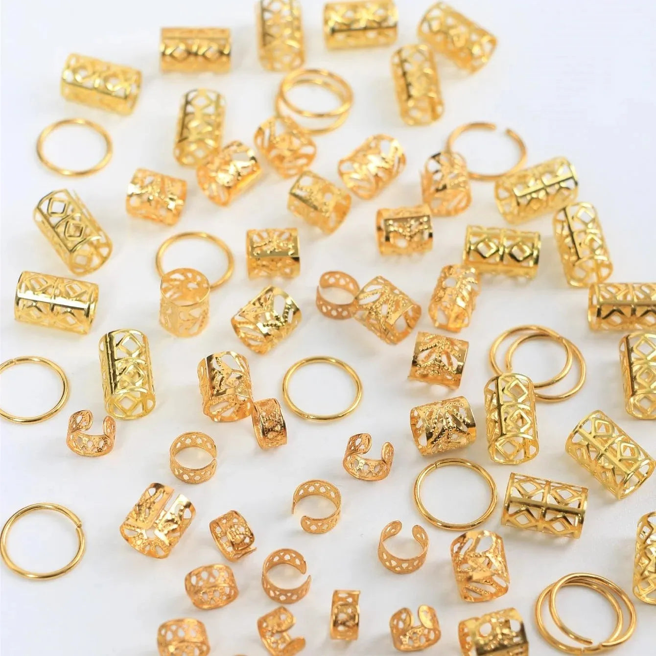 80pcs Dreadlock Hair Beads - Stylish Alloy Hair Accessories