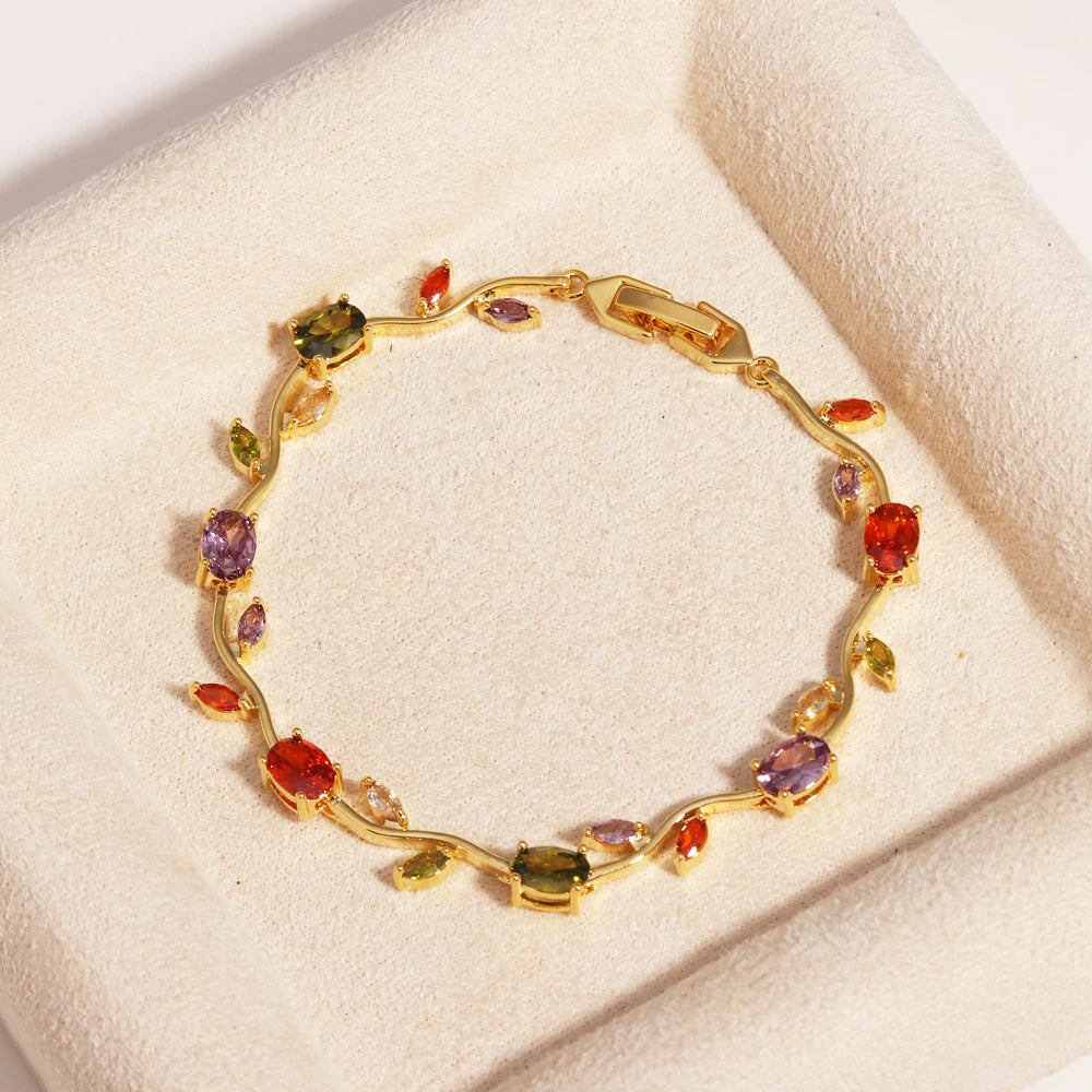 Luxury 16 Colors Sparkling Leaf Cubic Zirconia