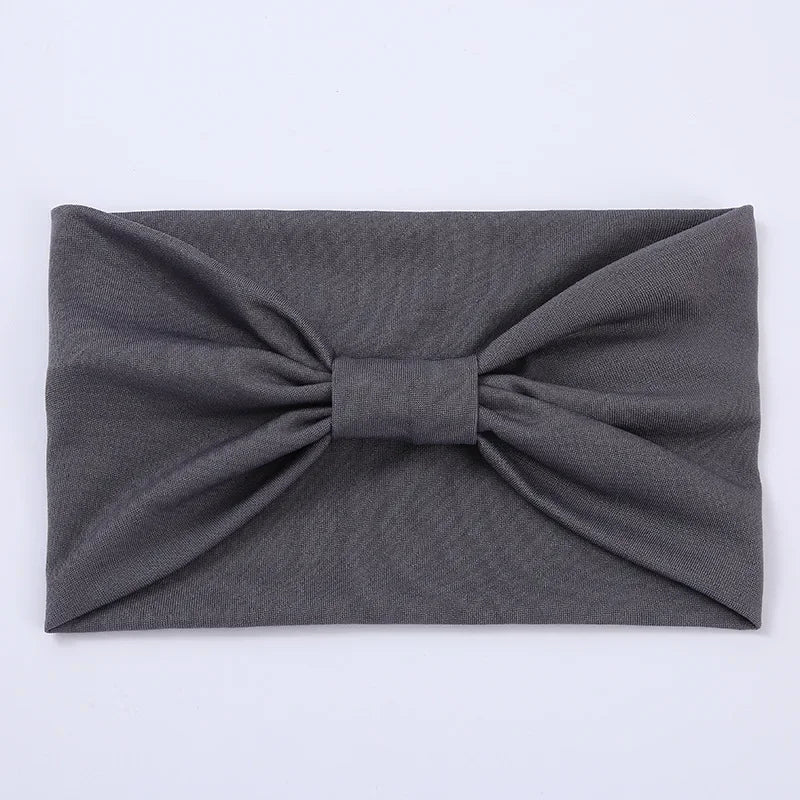 Head Band Women Hair Accessories Solid Wide Headband Bowknot Turbans