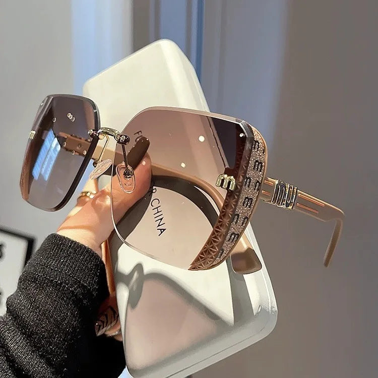 Rimless Vintage Sunglasses – Lightweight Women