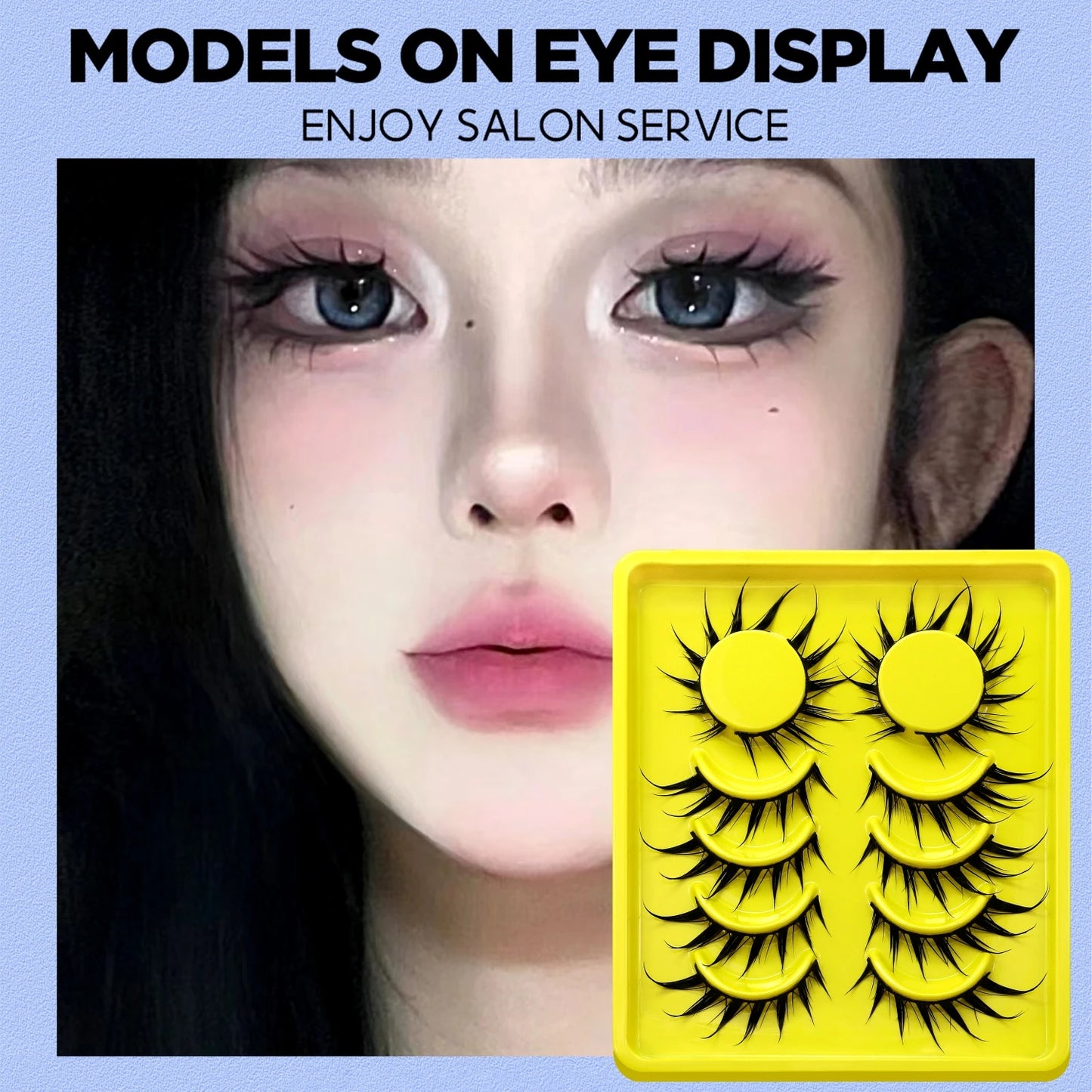 Lasvirey Cat Eye Lashes Manga Lashes Styles 3D Faux Mink Lashes