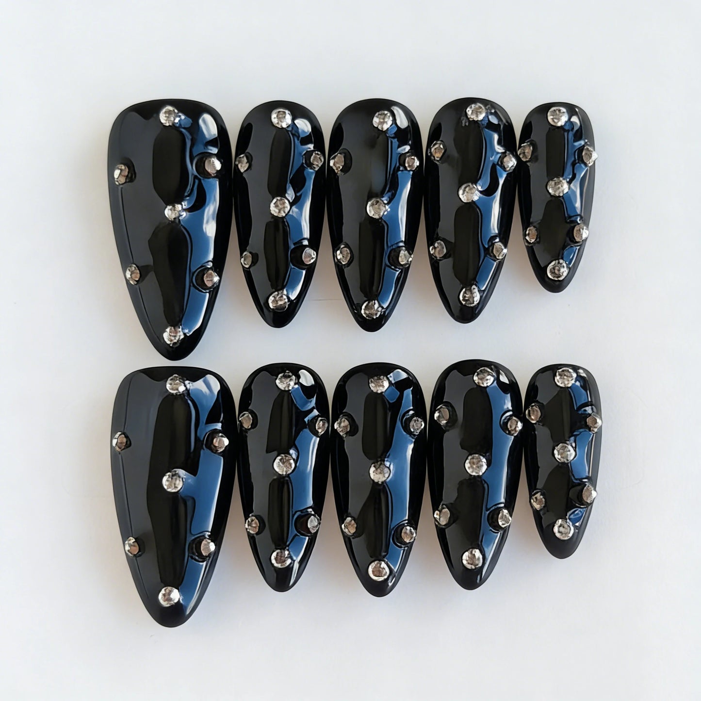 10pcs Long Almond Handmade Press-On Nails