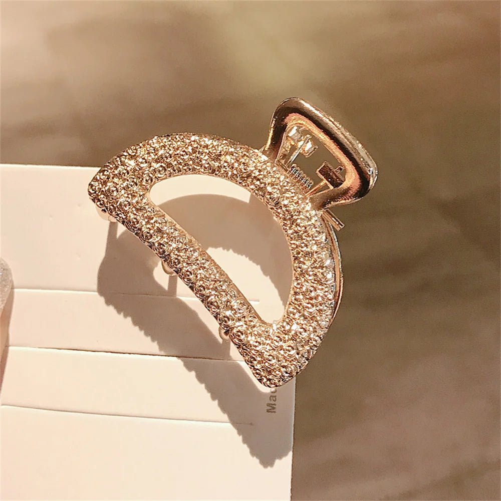 Fashion Crystal Hair Claw Clips Metal Small Claw Clip for Thin Thick Curly Hair Strong Hold Nonslip Hairpin For Women