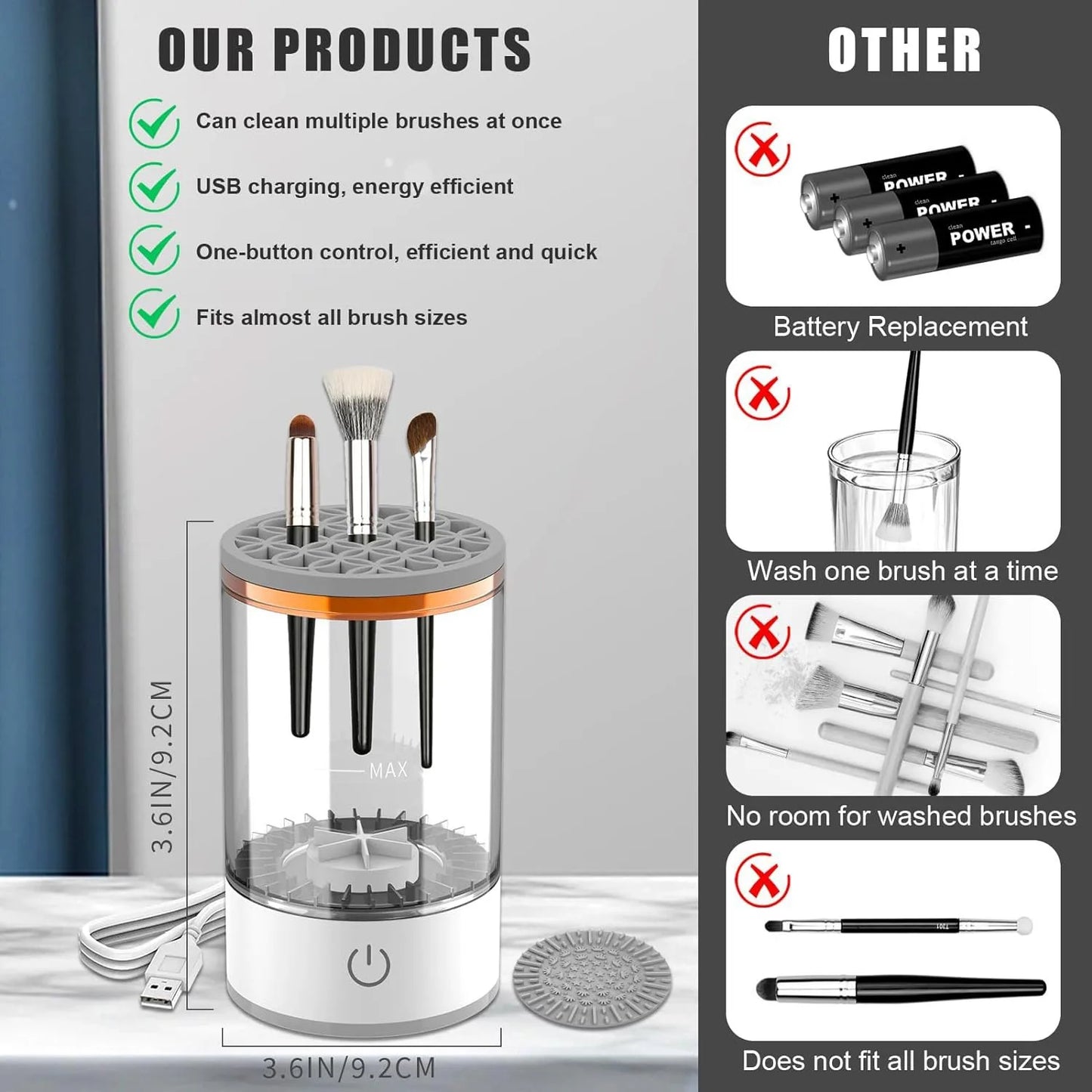 Portable Electric Makeup Brush Cleaner