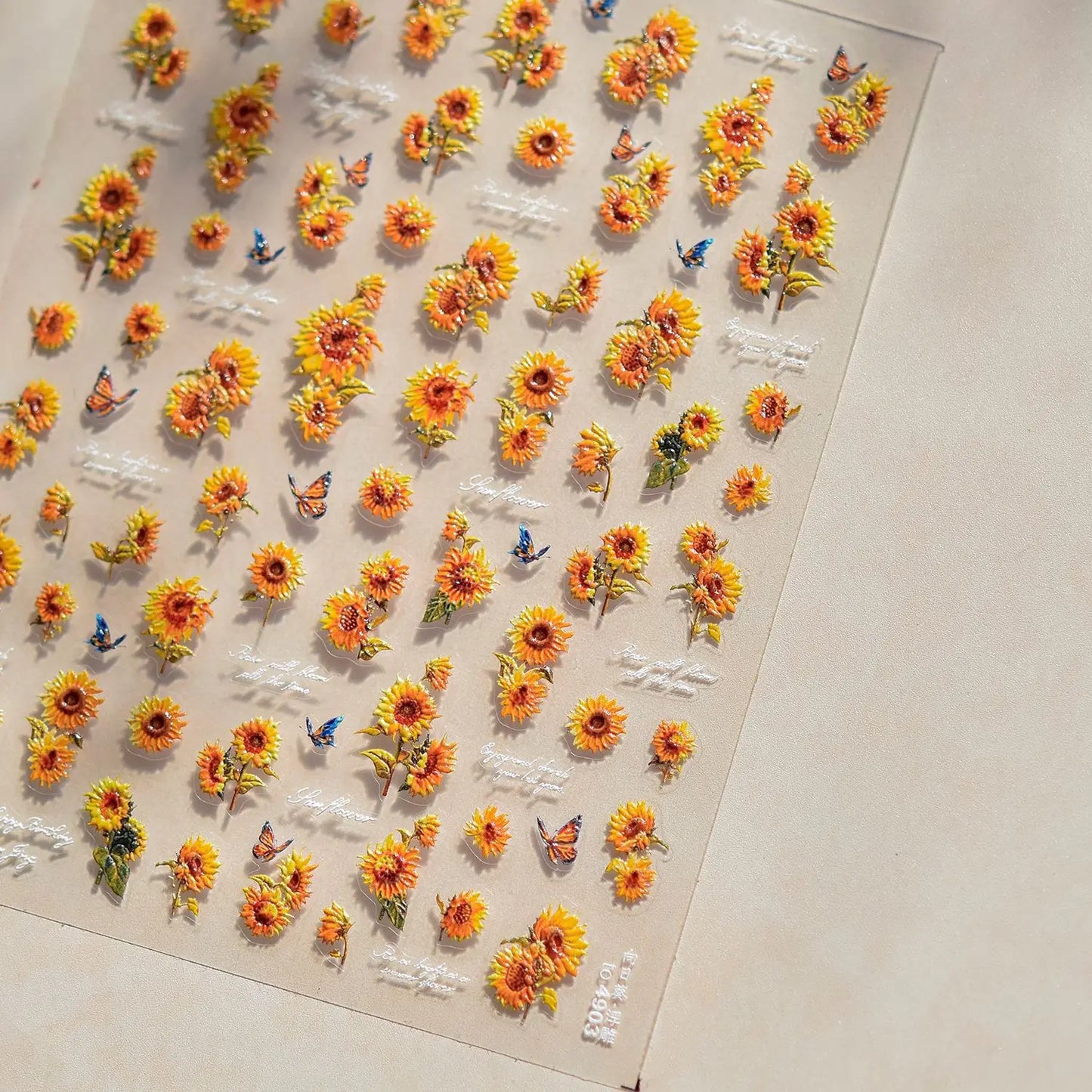 1Sheet 5D Soft Embossed Relief Nail Stickers Cute Daisies Self Adhesive Slider Stickers Press On Nails DIY Japanese Nail Art Dec