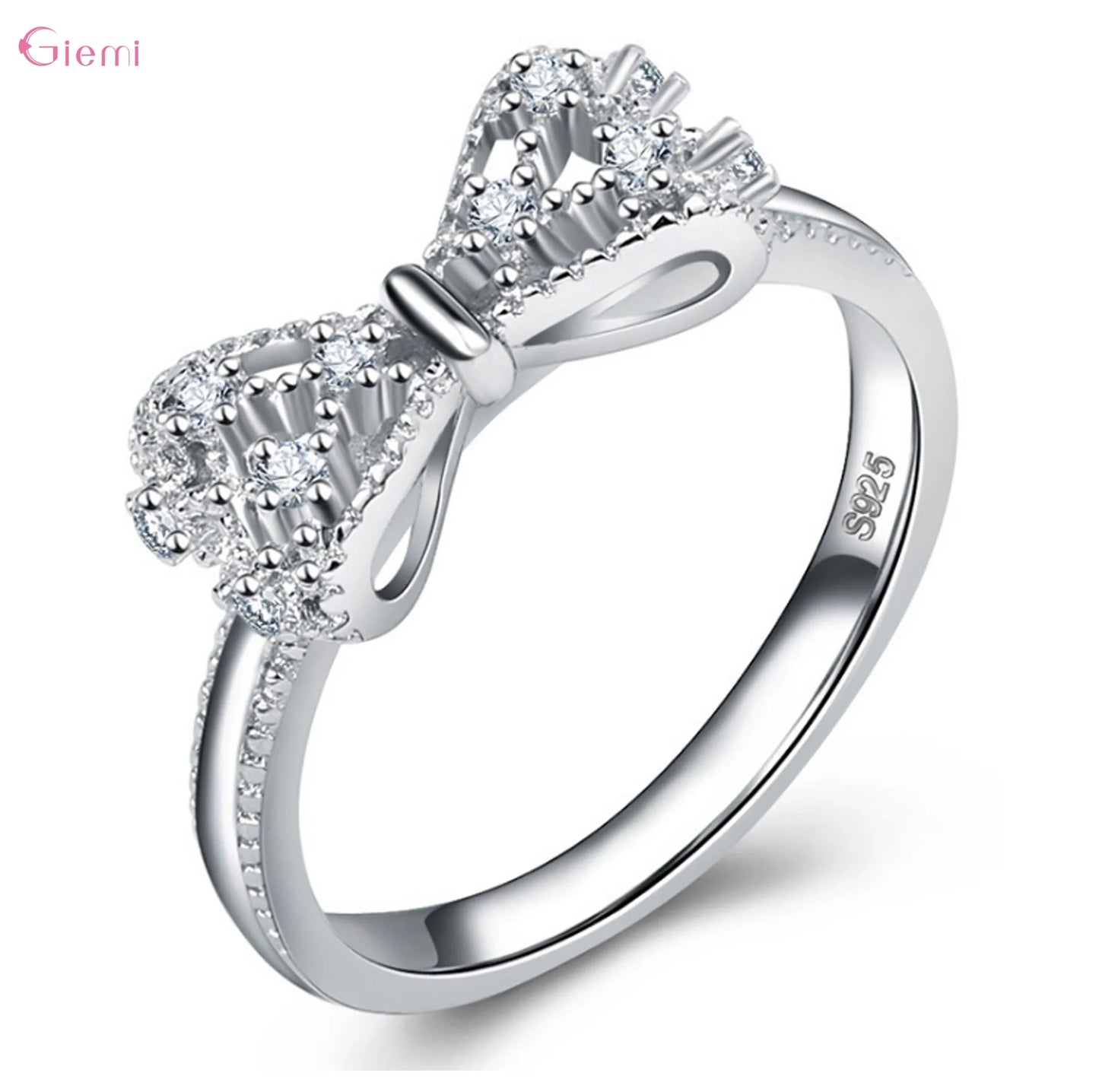 925 Sterling Silver Bowknot Bow Knot Ring