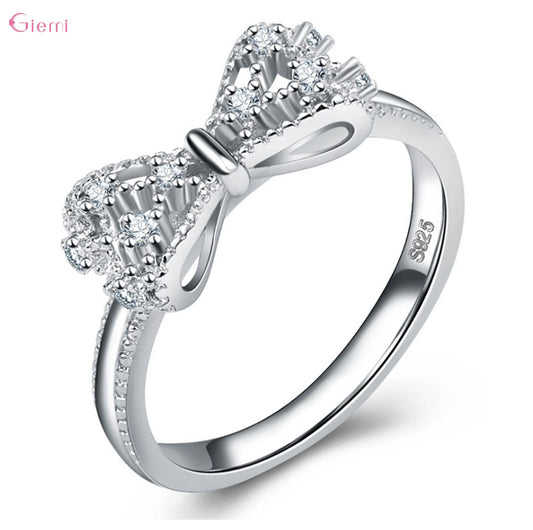 925 Sterling Silver Bowknot Bow Knot Ring