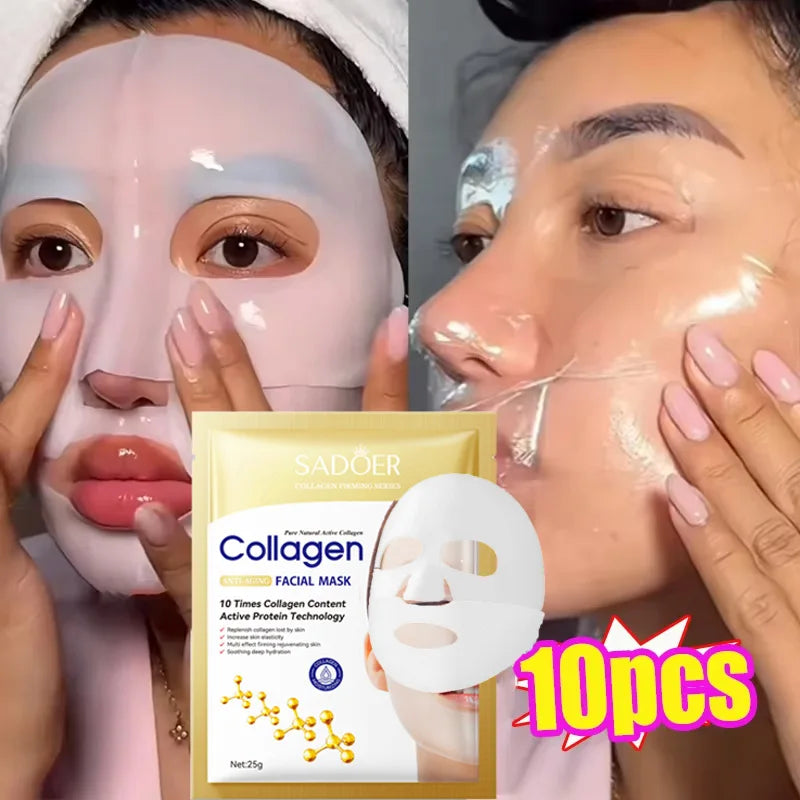 10PCS Collagen Anti Wrinkle Facial Mask Anti Aging