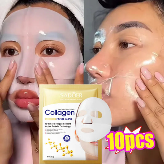 10PCS Collagen Anti Wrinkle Facial Mask Anti Aging