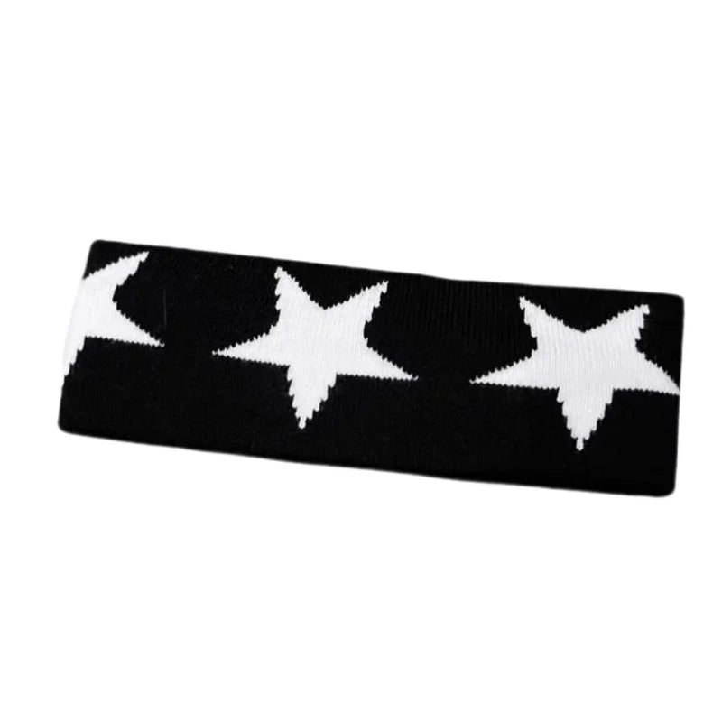 Star Embroidery Sports Headband for Running, Cycling, Yoga