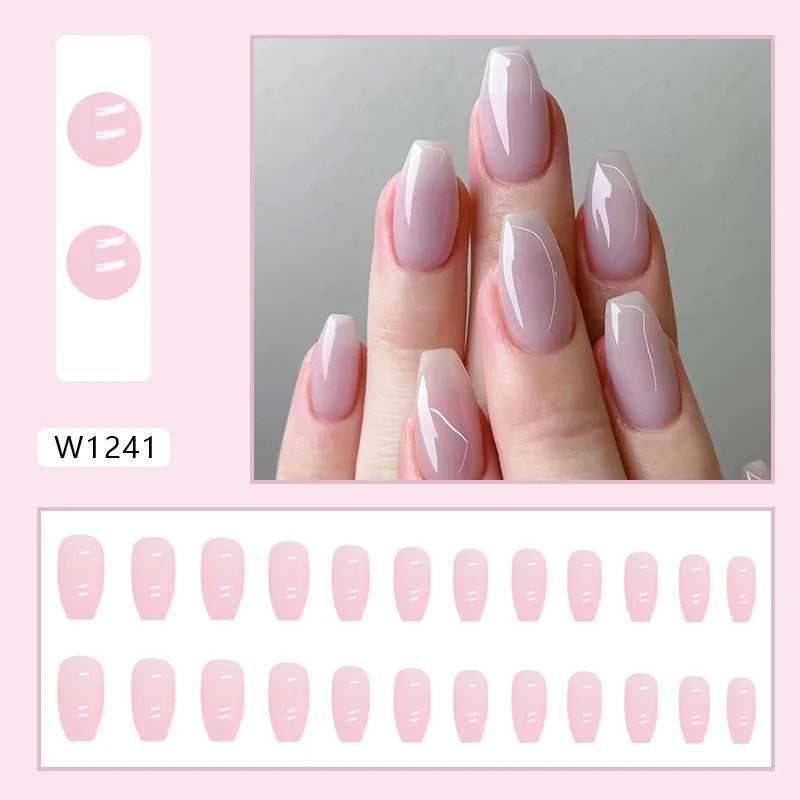 Simple French Wearable False Nails