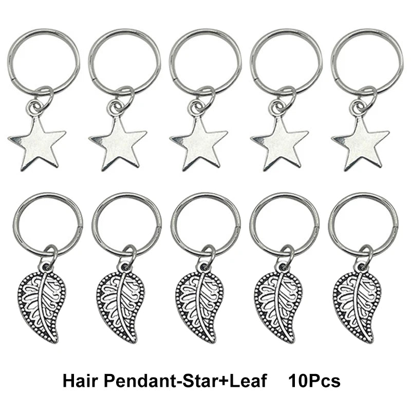10-50Pcs 10-16mm Hair Rings Metal African Braid Dreadlocks Bead Hair
