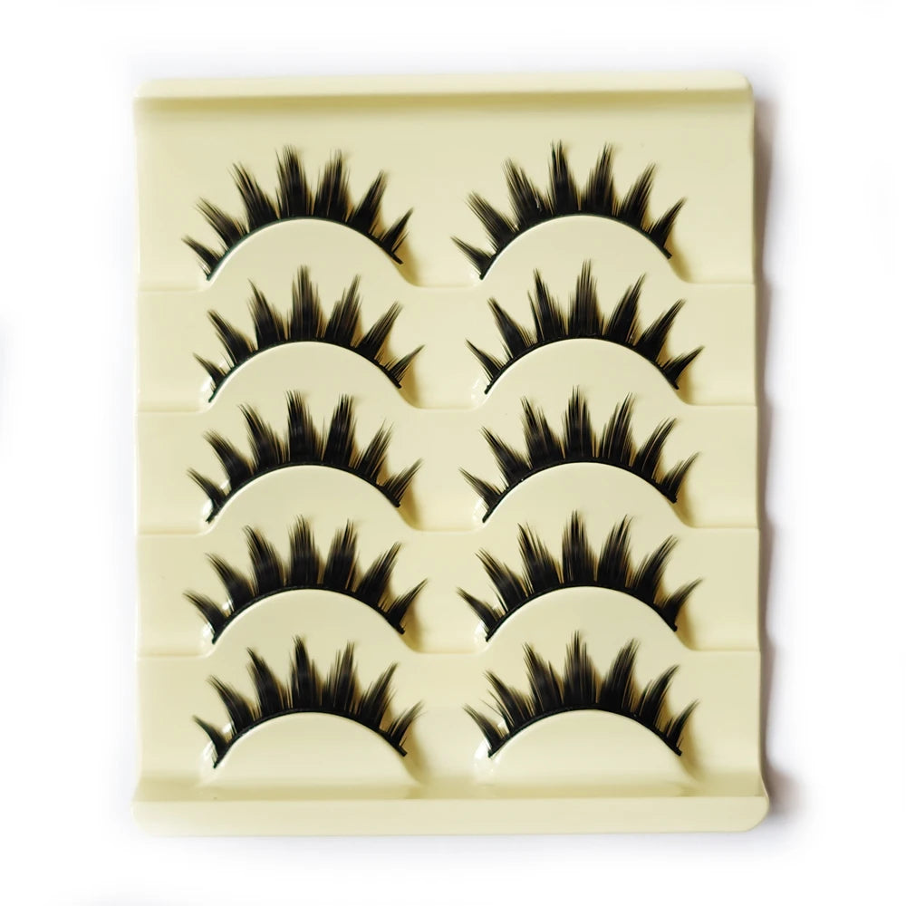5 Paris Cat Eye False Eyelashes Long Thick Cosplay Fake Eye Lashes