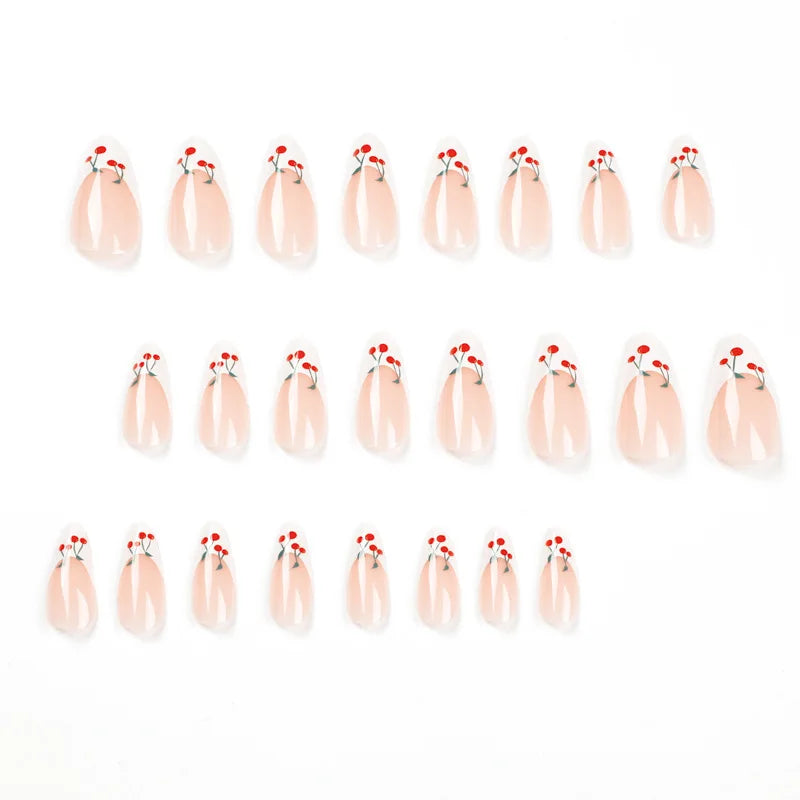 24Pcs Detachable Acrylic False Nails Press On Nails