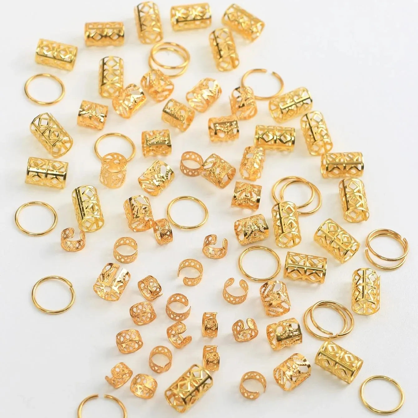 80pcs Dreadlock Hair Beads - Stylish Alloy Hair Accessories