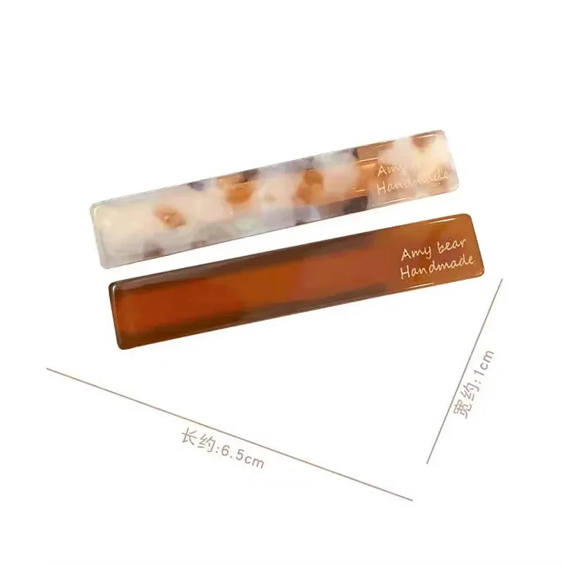 2pcs/set Acetate Hair Clips Font Geometric Hairpins