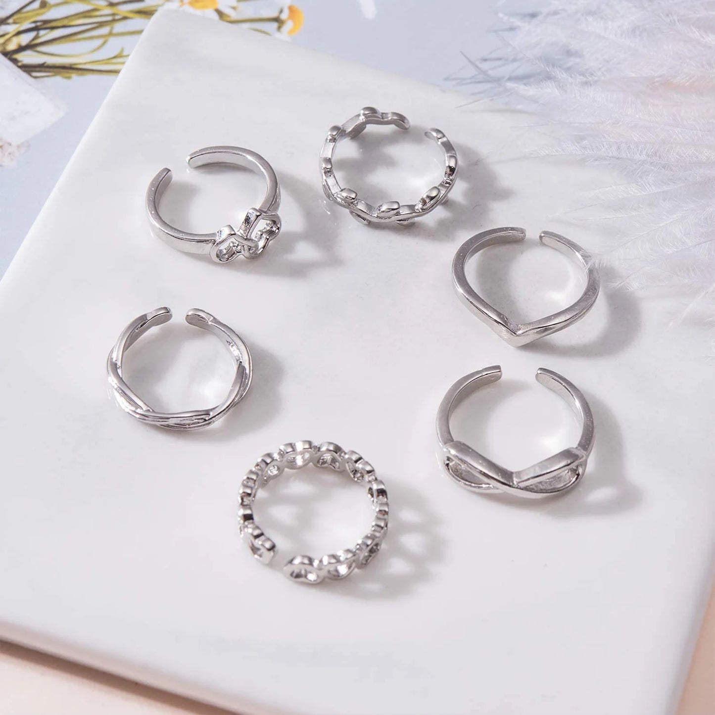 10/12Pcs Toe Rings for Women