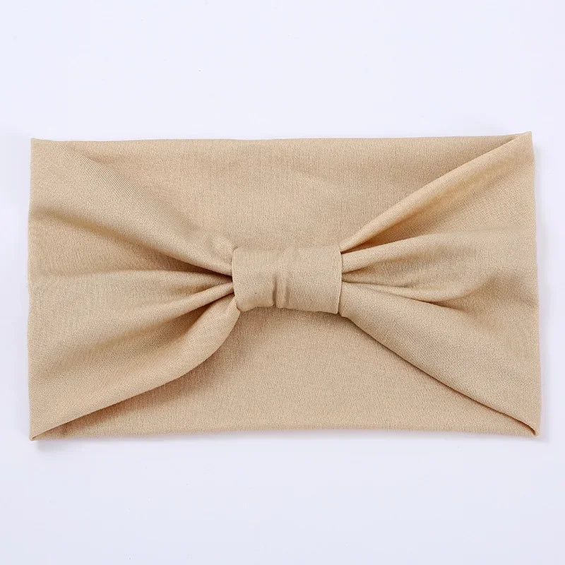 Head Band Women Hair Accessories Solid Wide Headband Bowknot Turbans