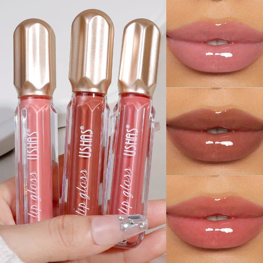 Glitter Pearlescent Lip Gloss Moisturizing Lasting Non-Stick Cup Sexy Shimmer Shine Red Liquid Lipsticks Women Makeup Cosmetics