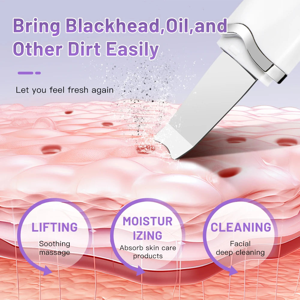 Electric Ultrasonic Skin Scrubber Vibration Face Spatula