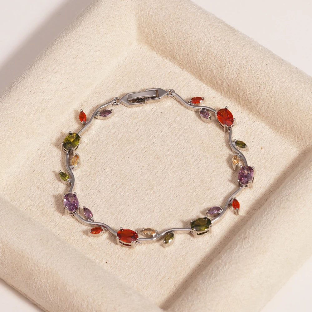 Luxury 16 Colors Sparkling Leaf Cubic Zirconia