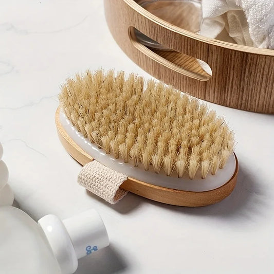 Natural Bristle Body SPA Brush for Wet and Dry Skin