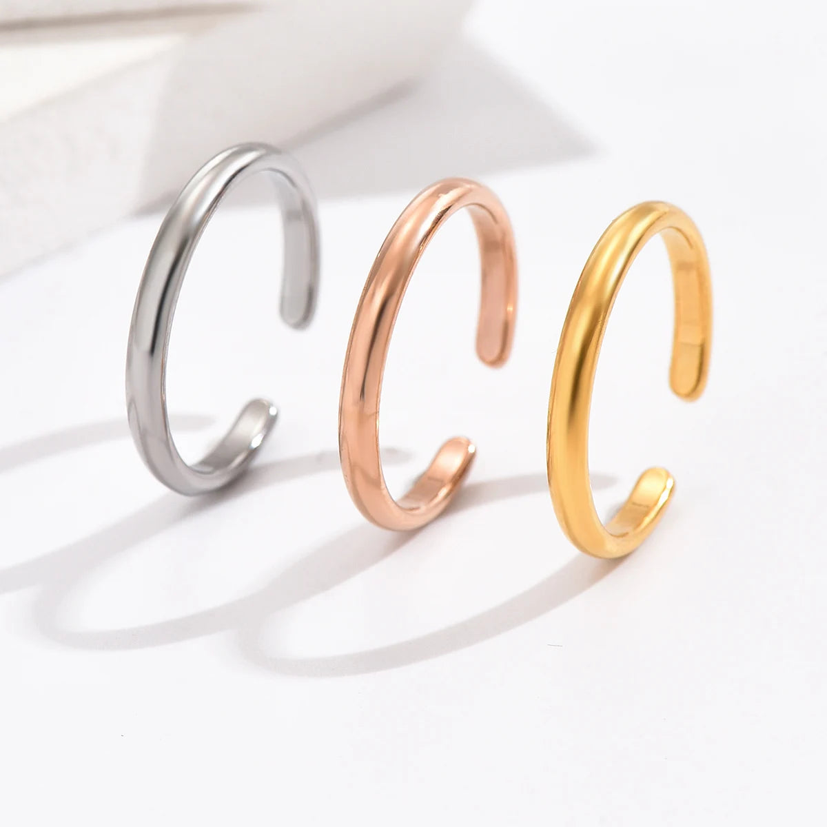 3PCS Toe Rings for Women Adjustable Stainless Steel