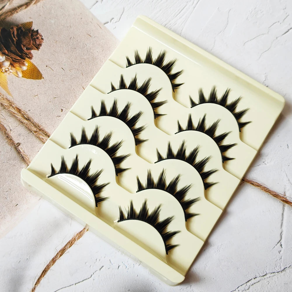 5 Paris Cat Eye False Eyelashes Long Thick Cosplay Fake Eye Lashes
