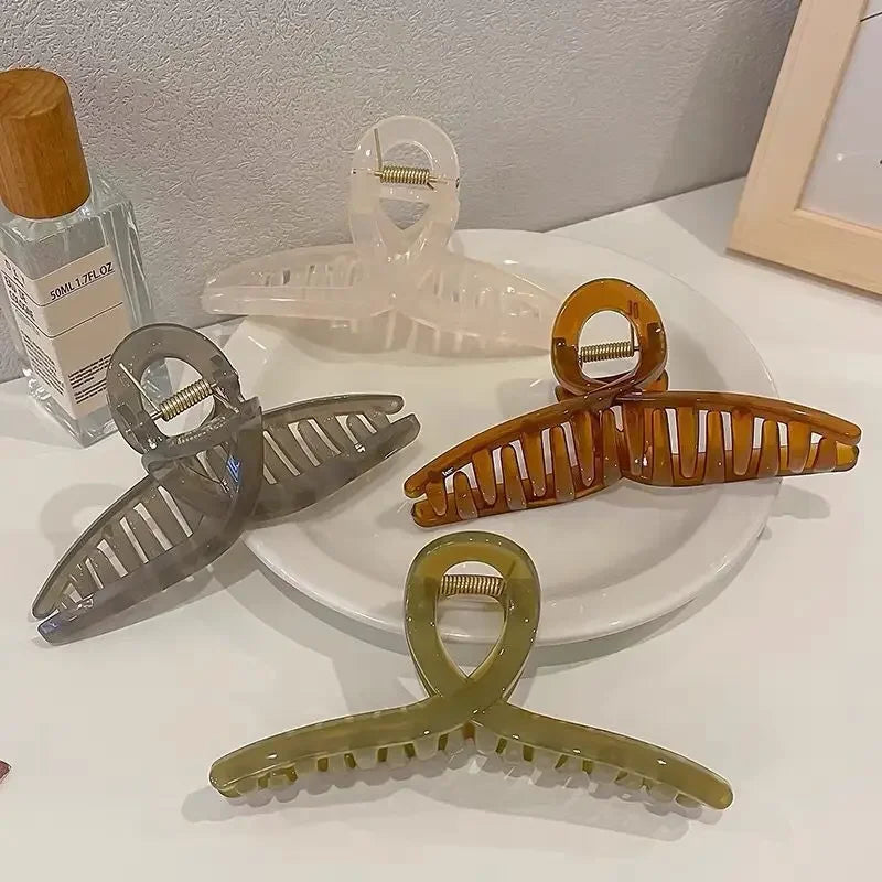 13cm Large Hair Claw Clip for Women Fashion Acrylic Summer Hairpin Elegant Hair Clips Girls Hair Accessories Shark Clip