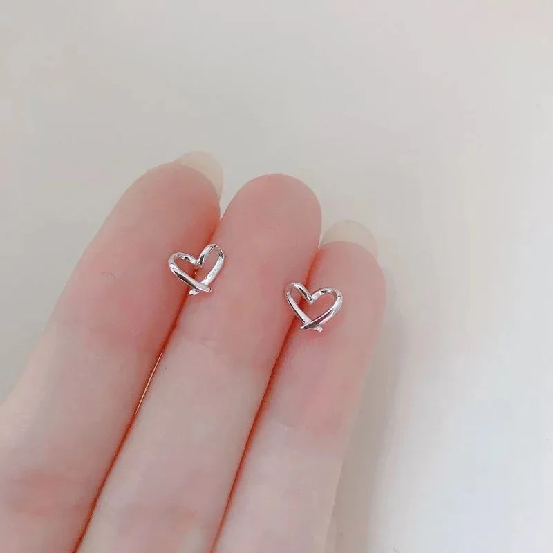 Heart Stud Earrings for Women Hypoallergenic
