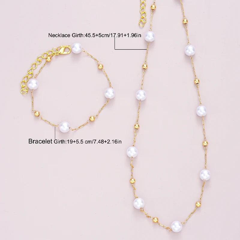 Bohemian Gold Necklace & Bracelet Set – 2 Pcs