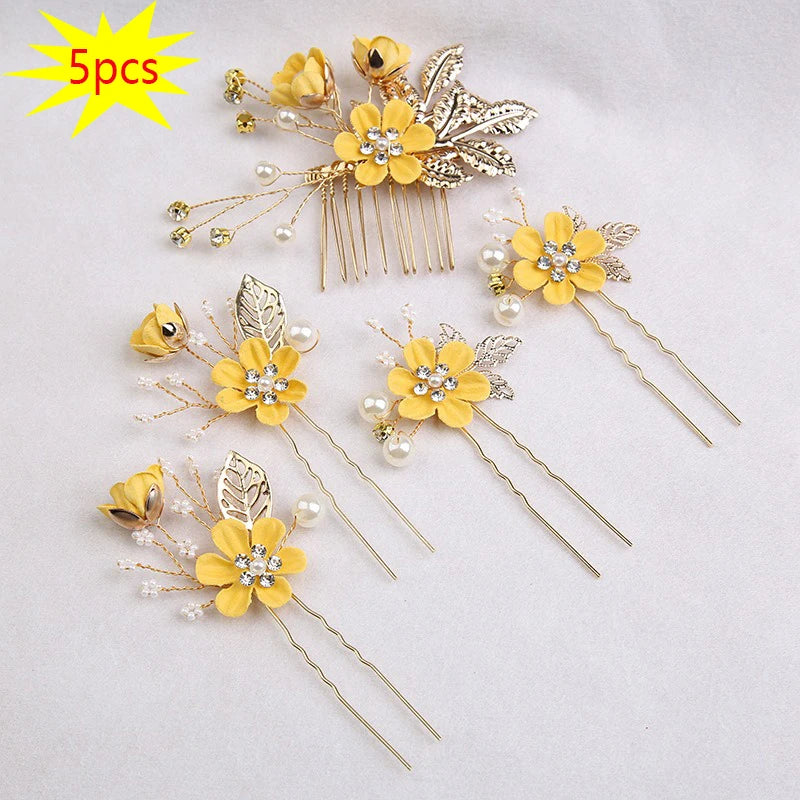 5Pcs/Set Bridal Hair Accessories for Women